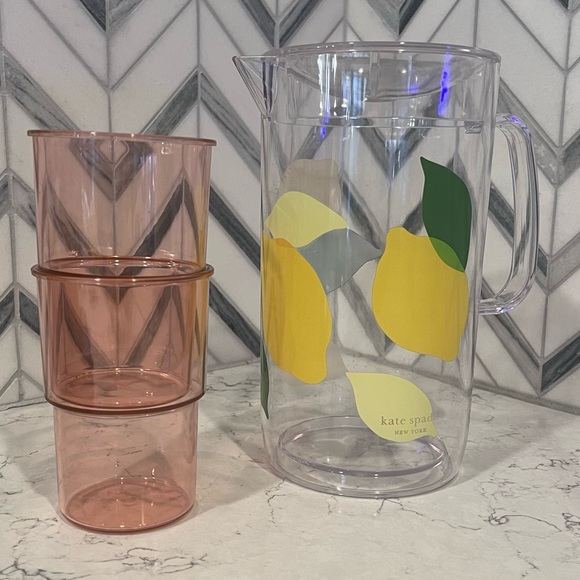 Kate Spade Lemon Pitcher and Glasses - Picture 2 of 4
